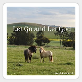 Pony Horse Let Go and Let God - Inspirational Quote Sticker